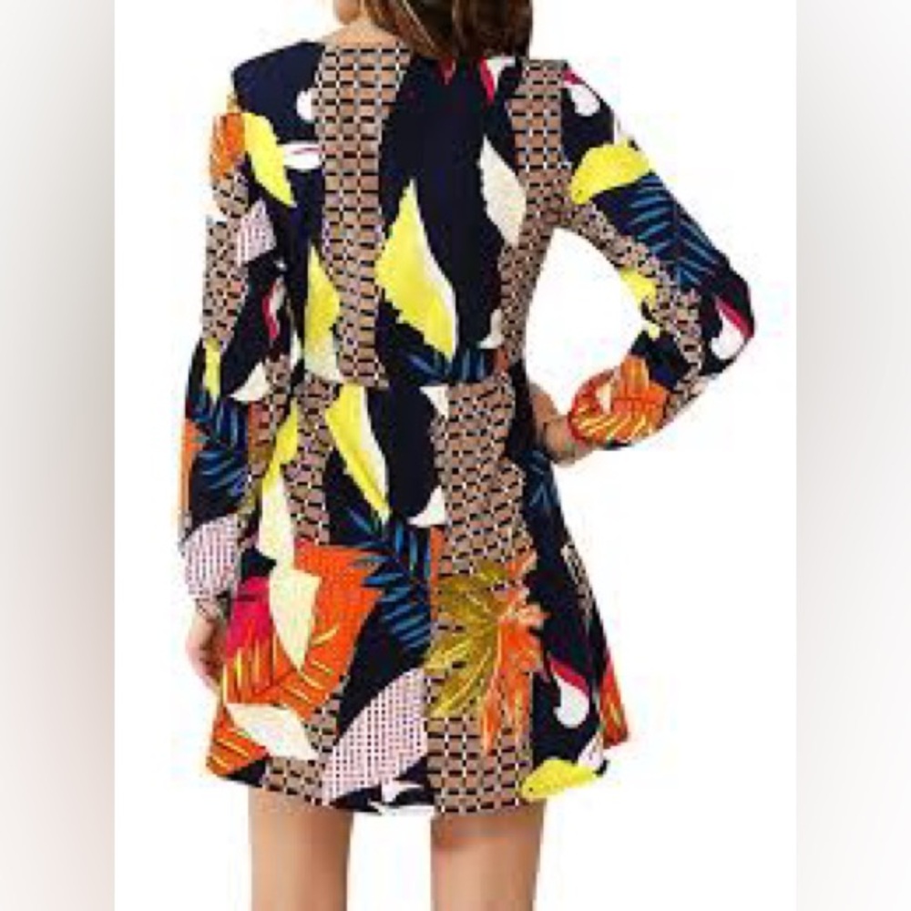 Deep V neck long sleeve dress